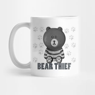 Cute funny Bear Thief T-shirt Sticker Pin Mug